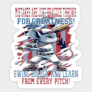 Mouse Batter's Motto Sticker